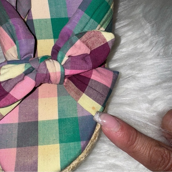 American Eagle Outfitters Pink and Green Wedge Sandals Espadrille Size 8 - Picture 7 of 9